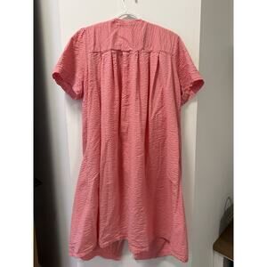 Only Necessities Pink Cotton Night Gown Embroidery Snaps Pockets Size L 18/20